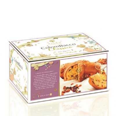 Classic colomba with raisins and pistachios