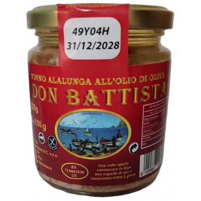 Filets de thon Alalunga à l'huile d'olive - Don Battista