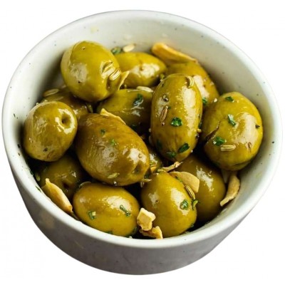 olive verdi schiacciate prezzemolate