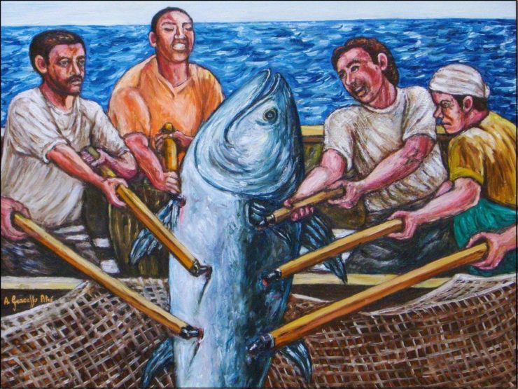 pesca del tonno dipinto
